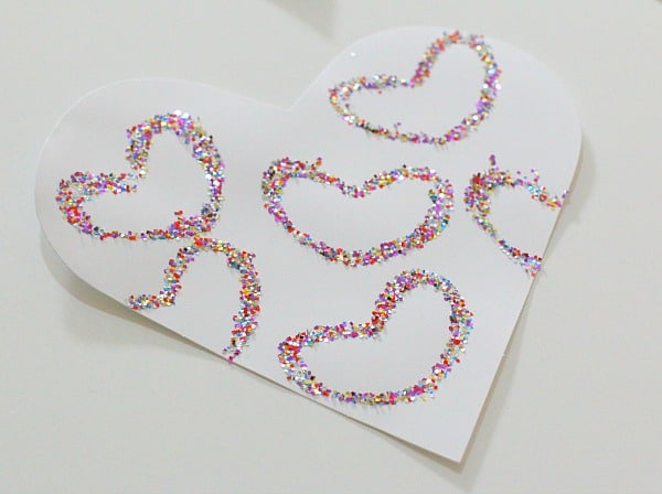 Valentine's Day Craft for Kids: Stamping Glitter Hearts~ Buggy and Buddy