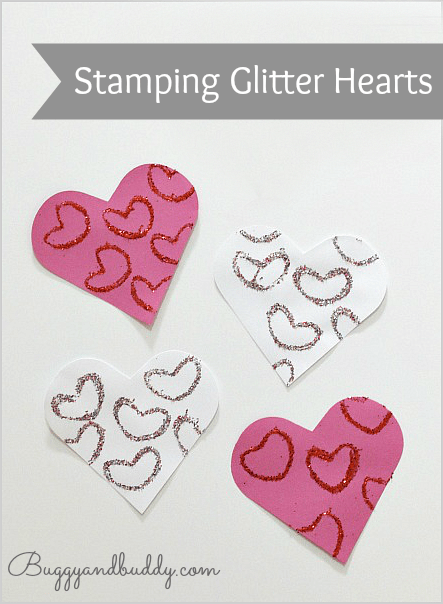 Valentine's Day Craft for Kids: Glitter Hearts
