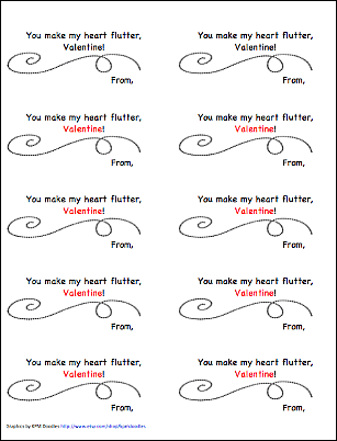 Free butterfly valentine labels