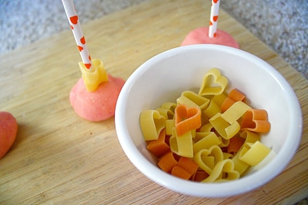 Heart Shaped Pasta for Toddler Activity