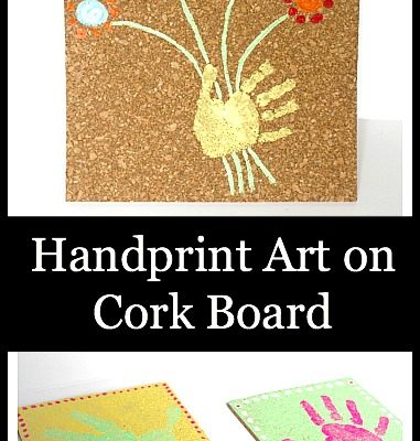 Crafts for Kids: Handprint Art on Cork Board