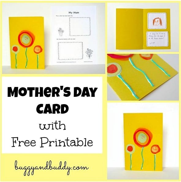 Mother's Day Card for Kids to Make (with Free Printable)~ Buggy and Buddy