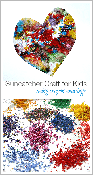Suncatcher Craft for Kids Using Crayon Shavings~ BuggyandBuddy.com