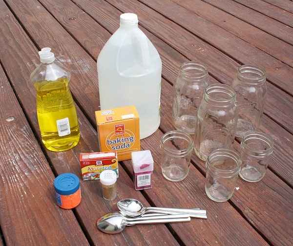 materials for baking soda and vinegar science experiment