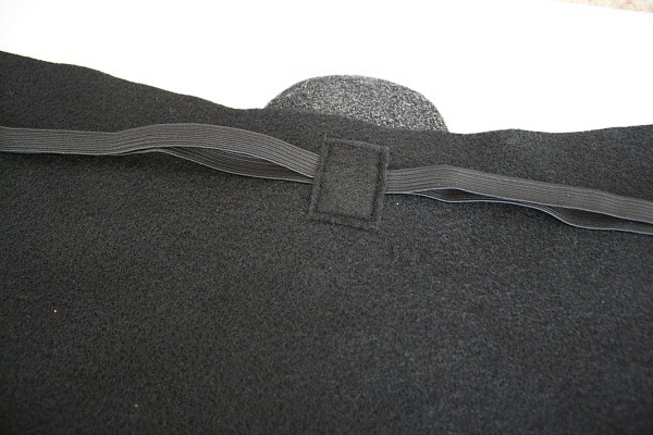 Back straps sewn