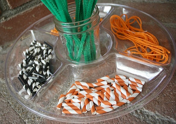 Fall Invitation to Create: Pipe Cleaners, Straws, Beads, and String~ Buggy and Buddy