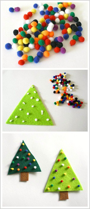 Easy Christmas Craft for Toddlers and Preschoolers: Make a Felt Christmas Tree Pin (or Ornament)! ~ BuggyandBuddy.com