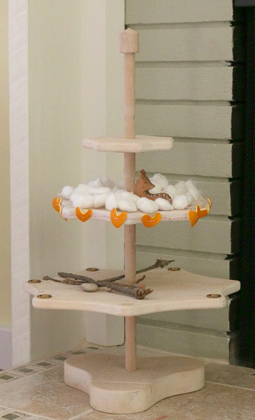 Our winter nature table decorated with heart garland made from orange peels! ~ Buggy and Buddy