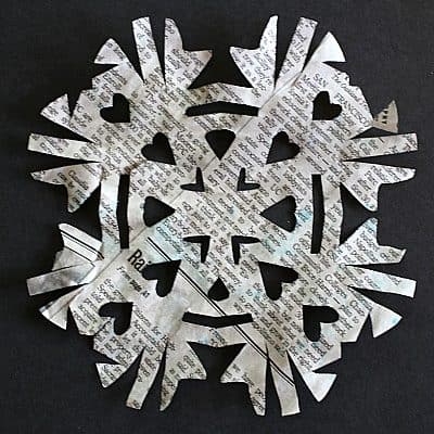 Cut Out Snowflakes from Newspaper