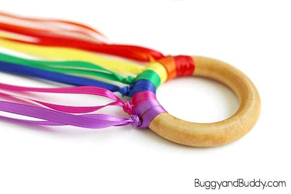 Rainbow ribbon twirling dance SEND sensory ring toy 2 Metres Hanging Decoration 