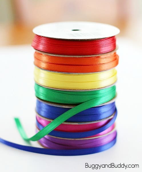 rainbow ribbon to tie to the rings