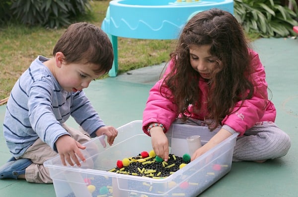 Car sensory bin for a variety of ages