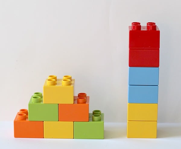 Lego bricks for math activity for kids