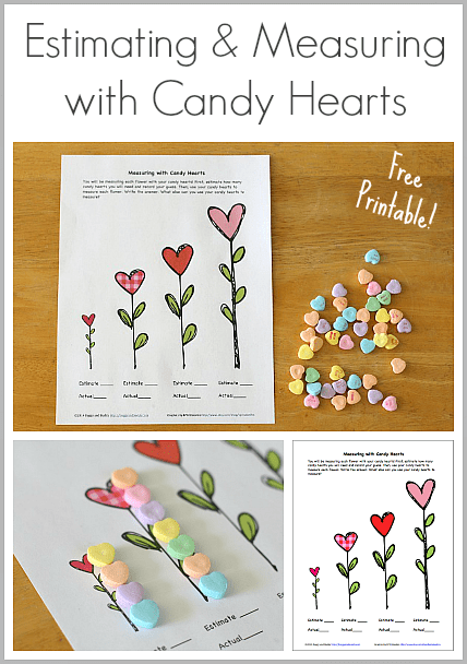 Estimating and Measuring with Candy Hearts (Free Printable) - Buggy and Buddy
