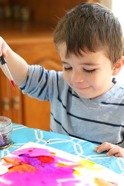 Painting with Watercolors and Droppers (Art for Kids)