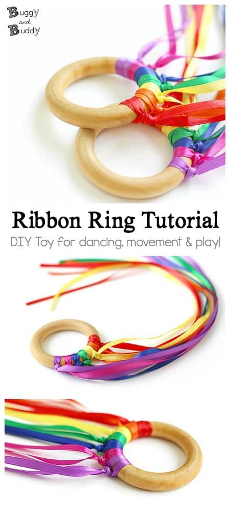 DIY Ribbon Ring Tutorial: Homemade toy for kids- great for dancing, movement, music and creative play! 