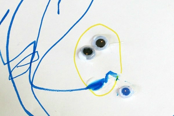 Toddler art with googly eyes