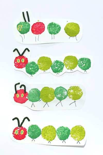 The Very Hungry Caterpillar Sponge Painting Craft for Kids