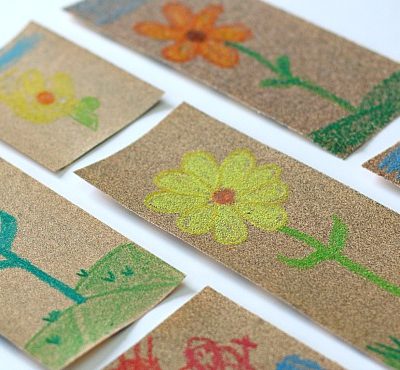 Sandpaper and Crayon Art for Kids