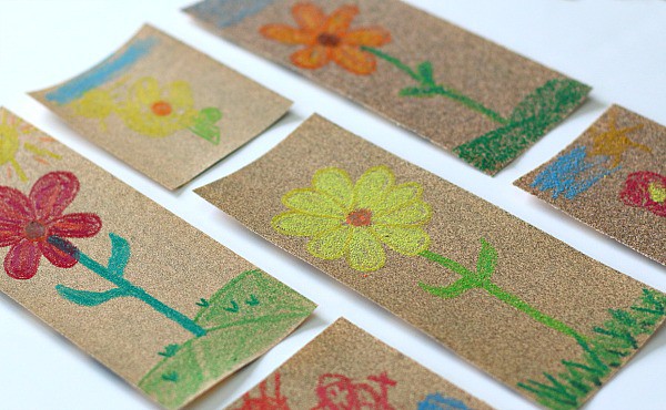Art for Kids: Drawing on Sandpaper with Crayons