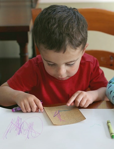 Sensory Art for Toddlers with Sandpaper and Crayons
