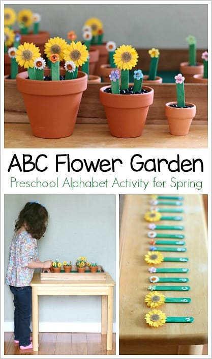 Alphabet Flower Garden Spring Activity for Preschool: Fun, hands-on way to learn the ABC's and name practice!