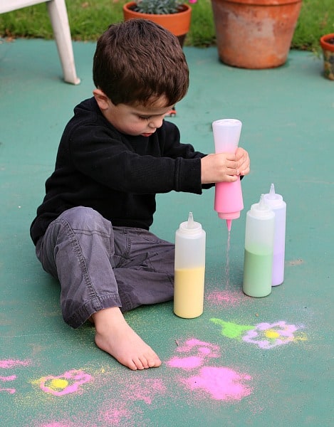 Drawing with Colored Sand Outside