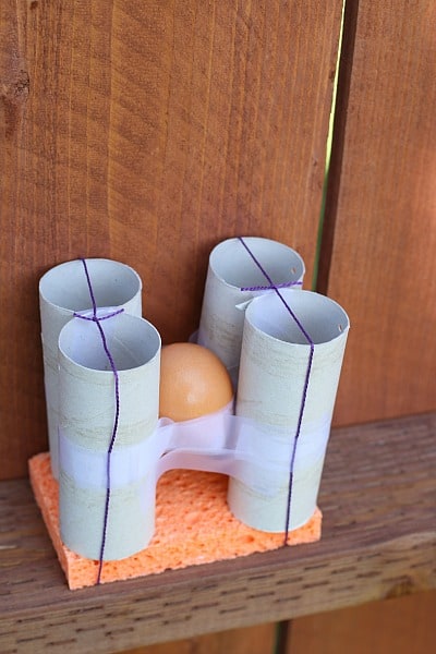 egg drop challenge container using toilet paper rolls