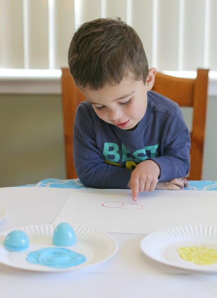 Painting with Plastic Easter Eggs
