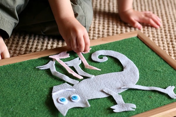 Playing with The Mixed Up Chameleon Felt Set