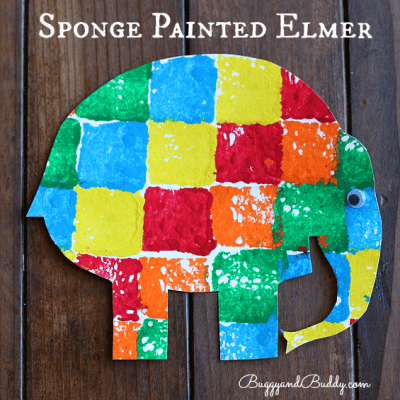 Sponge Painted Elmer the Elephant