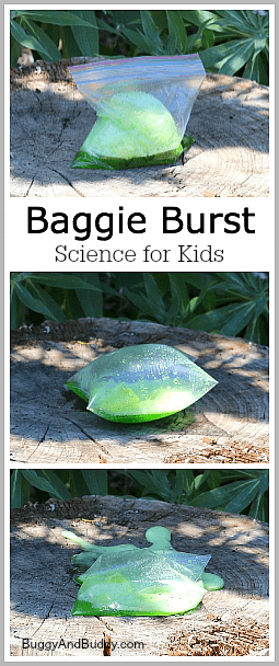 A super cool science activity for kids! (Observe a chemical reaction by making a baggie explode!)~ Buggy and Buddy