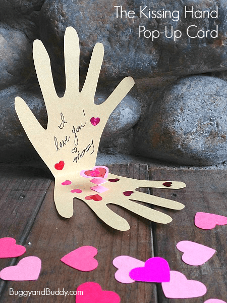 Make a "Kissing Hand" pop-up card with your child for the first day of school! 