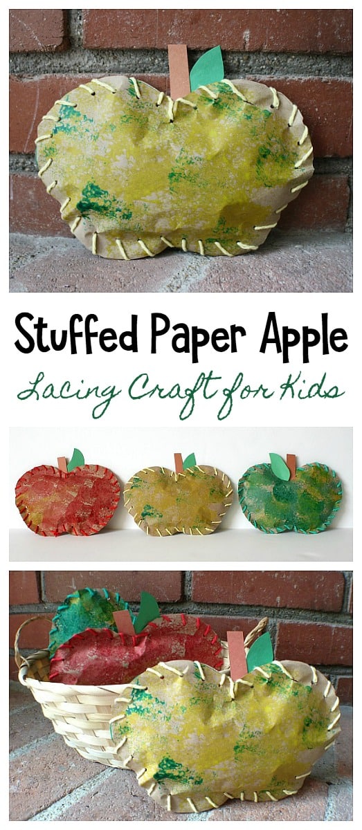 stuffed paper apple art project and craft for kids