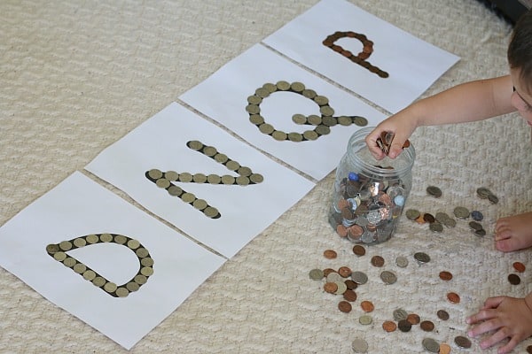 Fun coin sorting activity for kids