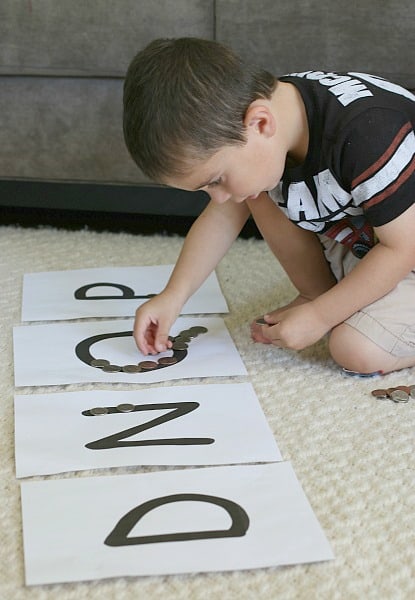 sorting coin activity for kids
