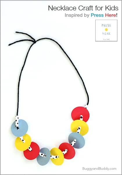 Too cute! (Necklace Craft for Kids Inspired by Press Here) ~ BuggyandBuddy.com