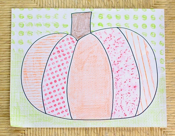 Texture Pumpkin: Fall Art Project for Kids~ BuggyandBuddy.com
