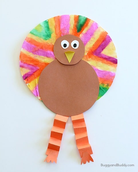 Thanksgiving Crafts for Kids: Coffee Filter Turkey Craft for Kids~ BuggyandBuddy.com