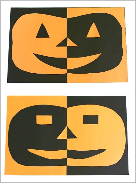 Love this Halloween craft for kids! (Positive and Negative Space Jack-O-Lanterns)~ BuggyandBuddy.com