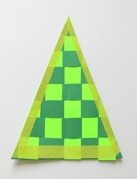 cut out woven christmas tree craft