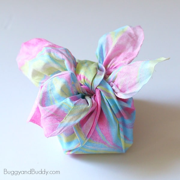 Homemade gift wrap using fabric