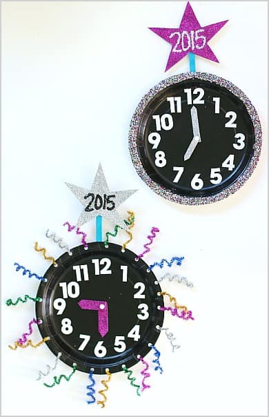 New Year's Eve Activity for Kids: Paper Plate Countdown Clocks~ BuggyandBuddy.com