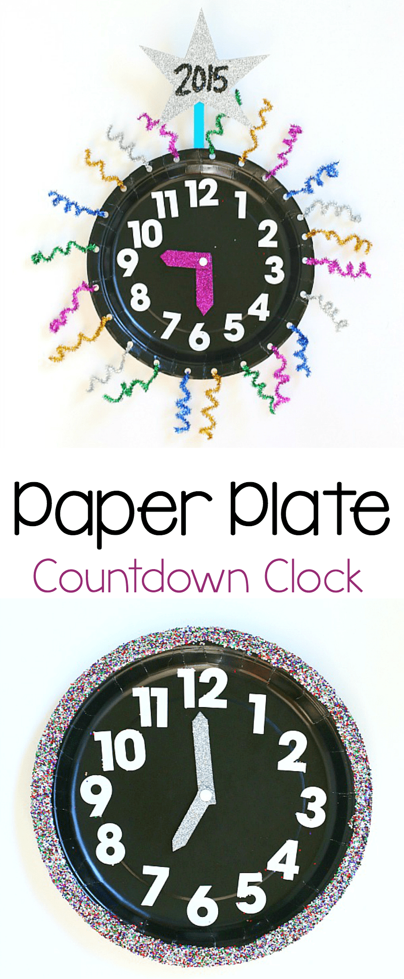 paper plate countdown clock craft for new year's eve