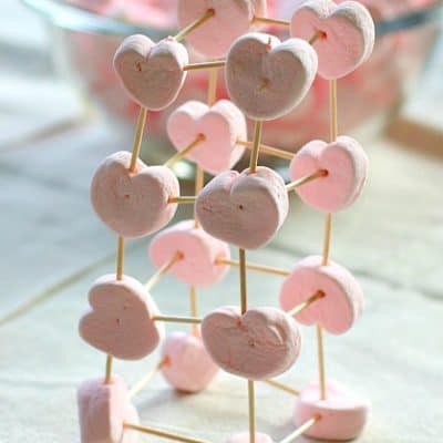 Heart Marshmallow Toothpick Structures