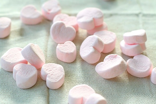 heart-shaped marshmallows