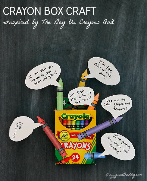 Crayon Box Craft and Retelling Activity based on The Day the Crayons Quit by Oliver Jeffers~ BuggyandBuddy.com