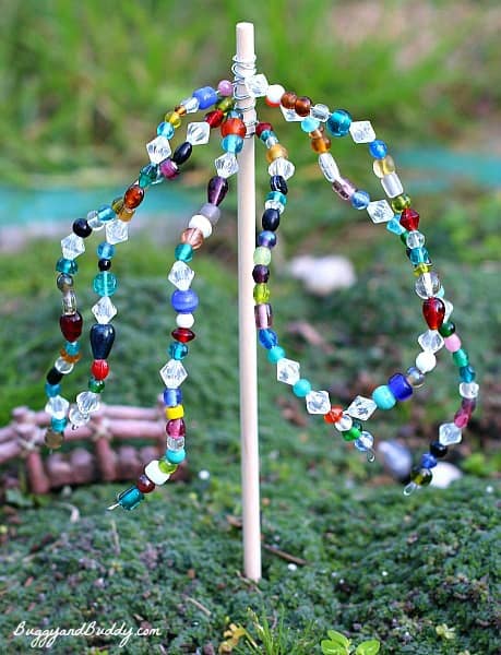 Beaded Garden Ornaments in the Fairy Garden (Inspired by Jean Van't Hul's The Artful Year)