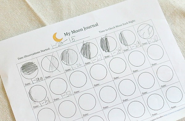Free Moon Observation Journal for Kids~ BuggyandBuddy.com