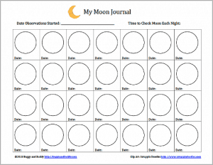 free moon journal worksheet